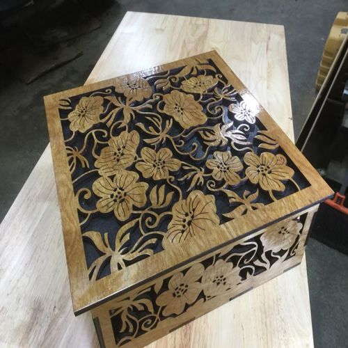 طرح جعبه گل میلی‌متری - flower box 5mm - برای دستگاه CNC چوب و لیزر (سی ان سی)