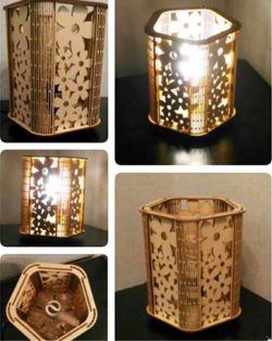 طرح لامپ گل برای برش لیزر cnc - flower lamp for laser cut cnc - برای دستگاه CNC چوب و لیزر (سی ان سی)