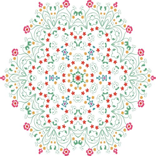 طرح گل ماندالا تزئینی - flower mandala ornament ve - برای دستگاه CNC چوب و لیزر (سی ان سی)