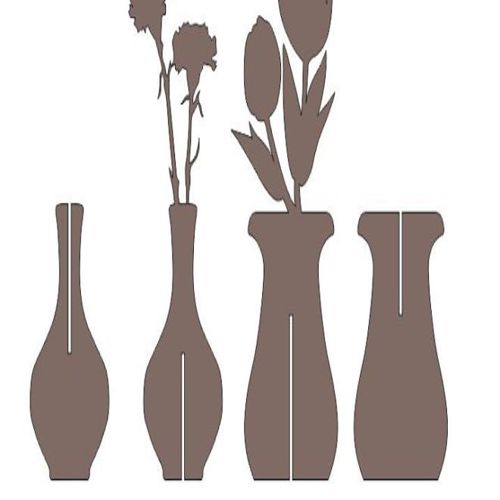 طرح گلدان گل - flower pot - برای دستگاه CNC چوب و لیزر (سی ان سی)