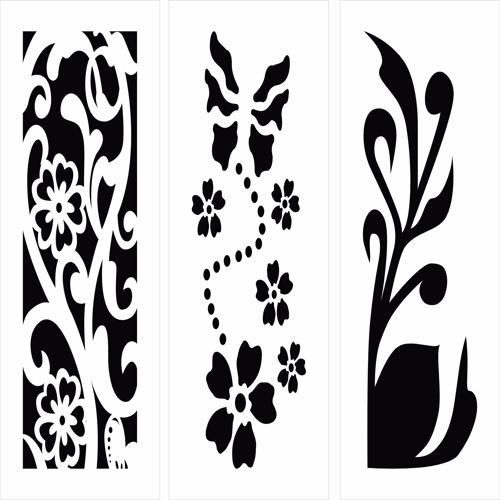 طرح‌های درب تزئین شده با گل و گیاه برای برش لیزری - flowers and plants decorated door designs for laser cutting - برای دستگاه CNC چوب و لیزر (سی ان سی)