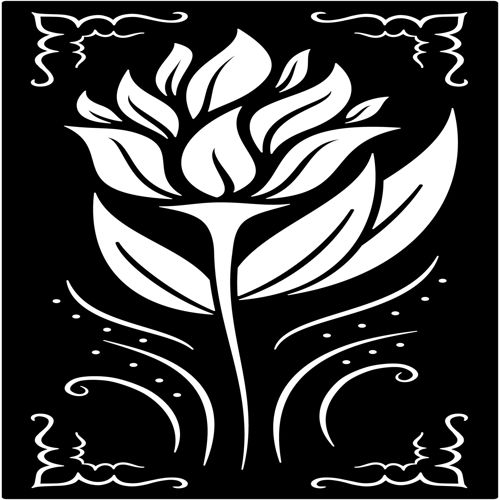 طرح گل تزئینی نرده پنل - flowers decorative railing panel - برای دستگاه CNC چوب و لیزر (سی ان سی)