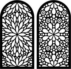 طرح الگوی پنجره به شکل گل برای برش لیزر cnc - flower shaped window pattern for laser cut cnc - برای دستگاه CNC چوب و لیزر (سی ان سی)