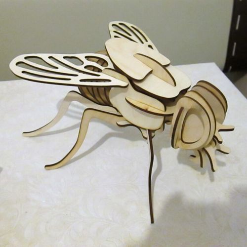طرح پازل سه بعدی مگس برای برش لیزری - fly 3d puzzle for laser cut - برای دستگاه CNC چوب و لیزر (سی ان سی)