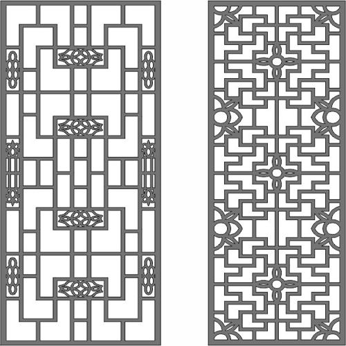 طرح الگوی تا شده در هم تنیده دکوراسیون درز گل جلی برای برش لیزر - folded pattern interlaced decor seamless floral jali for laser cut ve - برای دستگاه CNC چوب و لیزر (سی ان سی)
