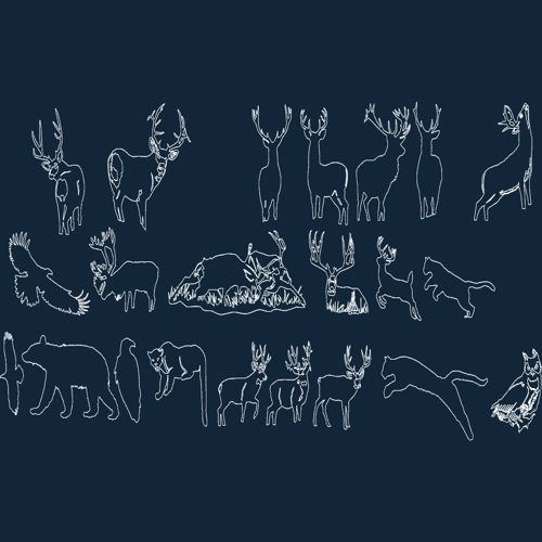 طرح تصاویر جنگلی هنری دیسک حیوانات d f - forest images art disk animals dxf - برای دستگاه CNC چوب و لیزر (سی ان سی)