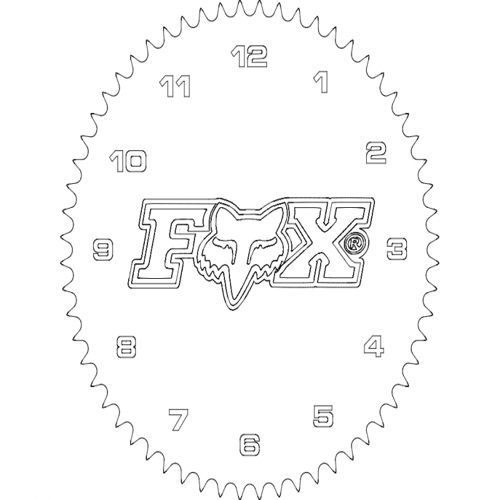 طرح وکتور آماده برش ساعت Fox MX برای دستگاه CNC چوب و لیزر ( سی ان سی )