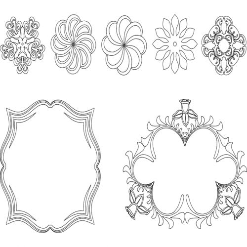 طرح قاب و گل - frame and flowers - برای دستگاه CNC چوب و لیزر (سی ان سی)