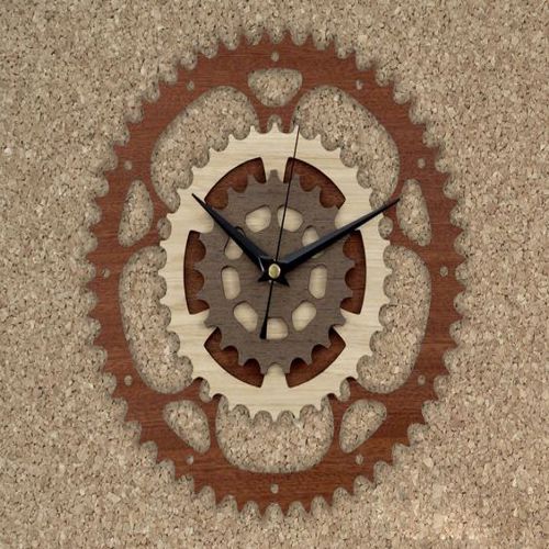طرح ساعت دیواری چرخ دنده دار - gears wall clock ve - برای دستگاه CNC چوب و لیزر (سی ان سی)