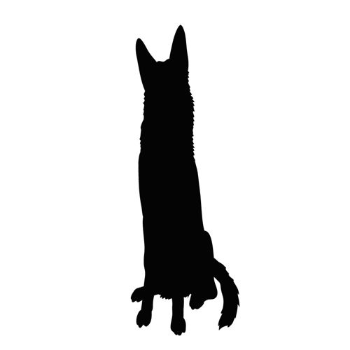 طرح سگ ژرمن شپرد سایه پوشش - german shepherd dog silhouette ve - برای دستگاه CNC چوب و لیزر (سی ان سی)