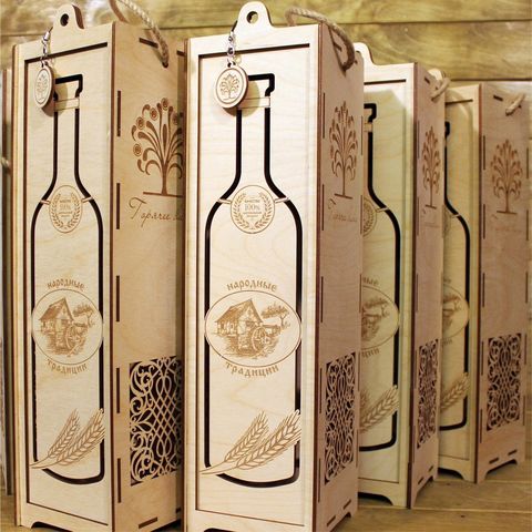 طرح جعبه هدیه برای نوشیدنی‌های الکل - gift box for alcohol ve - برای دستگاه CNC چوب و لیزر (سی ان سی)