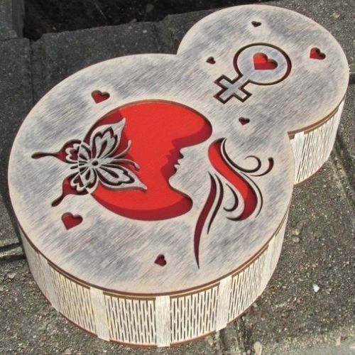 طرح جعبه کادو برای او cnc برش لیزر - gift box for her cnc laser cutting ve - برای دستگاه CNC چوب و لیزر (سی ان سی)