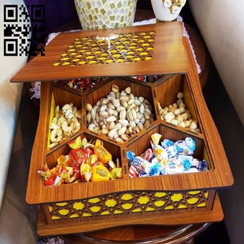 طرح جعبه هدیه برای برش لیزری - gift box layout for laser cut ve - برای دستگاه CNC چوب و لیزر (سی ان سی)