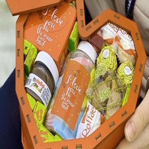 طرح بسته بندی هدیه تخته سه لا میلی متری قلب برای برش لیزری - gift packing 4mm plywood heart for laser cut ve - برای دستگاه CNC چوب و لیزر (سی ان سی)