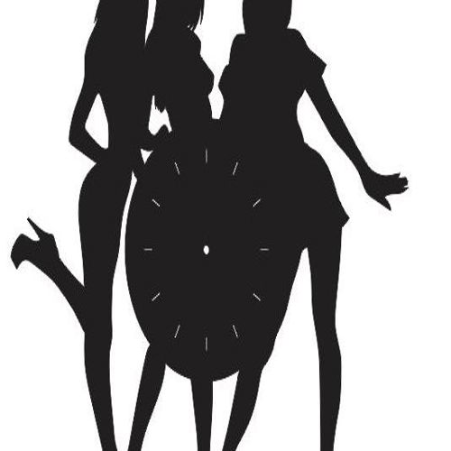 طرح ساعت دخترانه شبح ساعت لیزری برش سی ان سی - girl clock silhouette laser cnc cut - برای دستگاه CNC چوب و لیزر (سی ان سی)