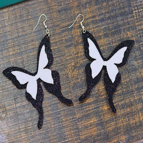 طرح گوشواره پروانه کاغذی طرح گوشواره ورقه فوم لیزر - glitter paper butterfly earring design foam sheet earrings laser cut ve - برای دستگاه CNC چوب و لیزر (سی ان سی)