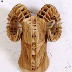 طرح مدل مونتاژ سر بز برای برش لیزری cnc نیاز به پرداخت - goat head assembly model for laser cut cnc - برای دستگاه CNC چوب و لیزر (سی ان سی)