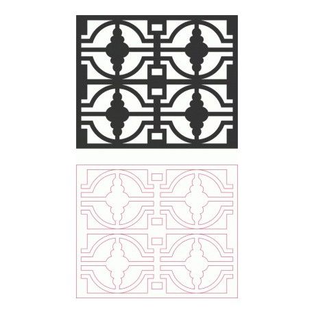 طرح الگوی جلوبندی طرح - grille pattern designs 122 - برای دستگاه CNC چوب و لیزر (سی ان سی)
