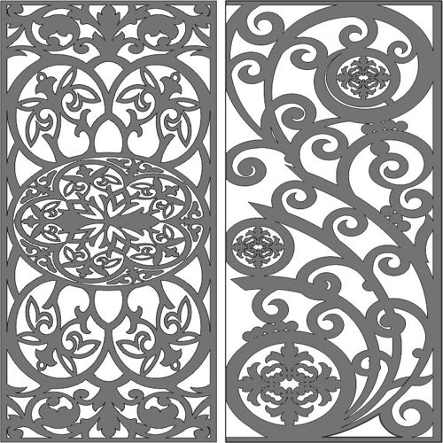 طرح پنل گریل برای مجموعه جداکننده اتاق برای برش لیزری - grill panel for room divider set for laser cutting - برای دستگاه CNC چوب و لیزر (سی ان سی)