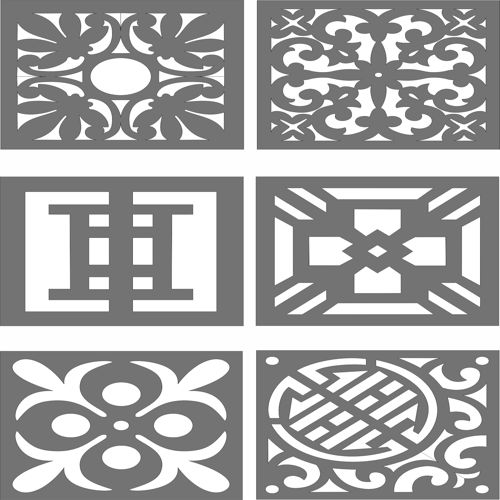 طرح الگوهای جداکننده اتاق کباب‌پزی مجموعه برای برش لیزری - grill room divider patterns set for laser cut ve - برای دستگاه CNC چوب و لیزر (سی ان سی)