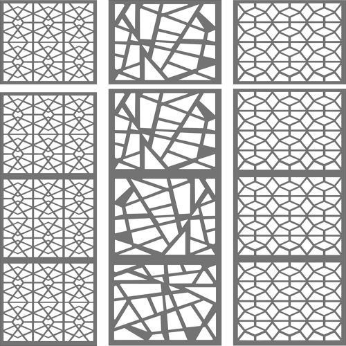 طرح الگوهای درز برای برش لیزری - grill seamless patterns set for laser cutting - برای دستگاه CNC چوب و لیزر (سی ان سی)
