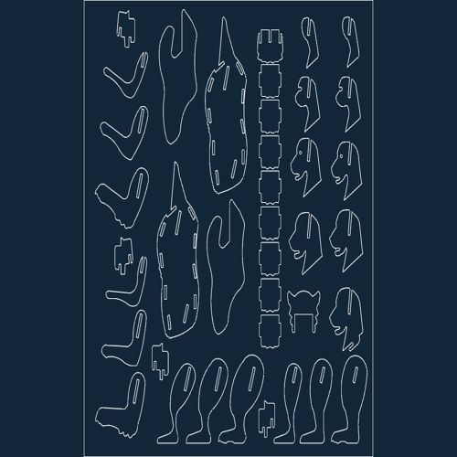 طرح پازل گریزلی - grizzly puzzle - برای دستگاه CNC چوب و لیزر (سی ان سی)