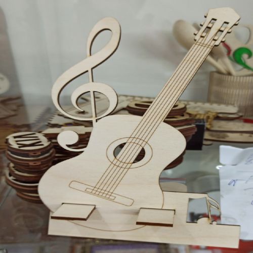 طرح پایه گیتار گوشی منحصربه‌فرد نگهدارنده گوشی همراه گیتار - guitar phone stand unique guitar cell phone holder ve - برای دستگاه CNC چوب و لیزر (سی ان سی)