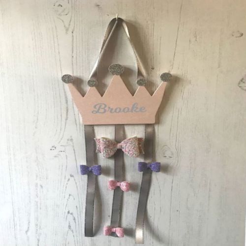 طرح گیره مو شخصی مو پاپیون آویز - hair clip personalized hair bow hanger ve - برای دستگاه CNC چوب و لیزر (سی ان سی)