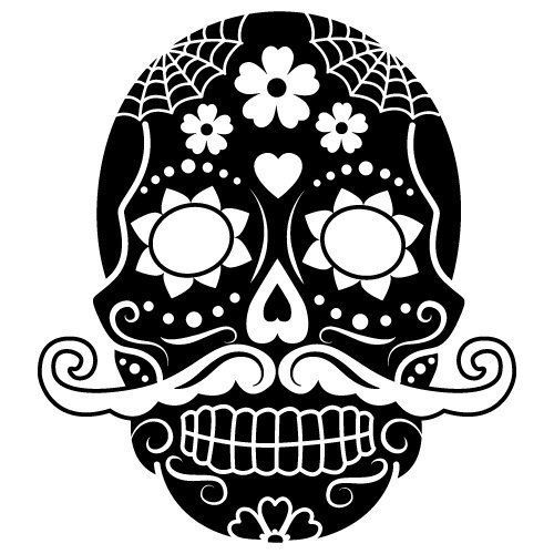 طرح هالووین جمجمه روز مرگ - halloween skull day of the dead - برای دستگاه CNC چوب و لیزر (سی ان سی)