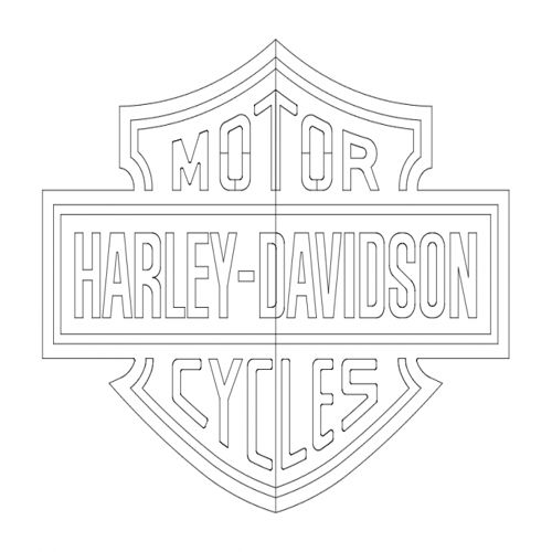 طرح لوگوی هارلی - harley logo - برای دستگاه CNC چوب و لیزر (سی ان سی)