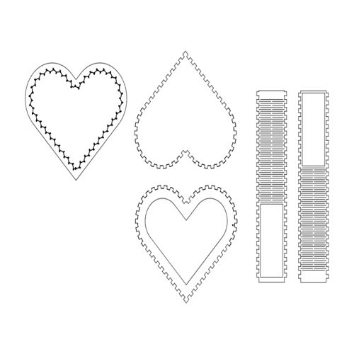 طرح قلب جعبه - heart box sketch - برای دستگاه CNC چوب و لیزر (سی ان سی)