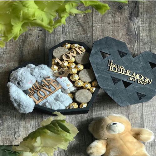 طرح جعبه شکل قلب برای برش لیزری - heart shape box for laser cut ve - برای دستگاه CNC چوب و لیزر (سی ان سی)
