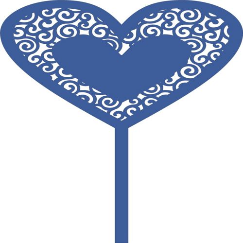 طرح رویه تزئینی قلبی شکل - heart shapped decorative topper design ve - برای دستگاه CNC چوب و لیزر (سی ان سی)