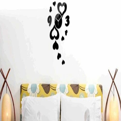 طرح ساعت دیواری قلبی لیزری - hearts wall clock for laser cut - برای دستگاه CNC چوب و لیزر (سی ان سی)