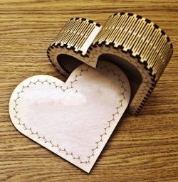 طرح جعبه زیورآلات قلبی برای برش لیزر cnc - heart trinket box for laser cut cnc ve - برای دستگاه CNC چوب و لیزر (سی ان سی)