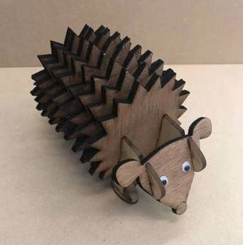 طرح زیرلیوانی جوجه تیغی با نگهدارنده برای برش لیزری - hedgehog coasters with holder for laser cut ve - برای دستگاه CNC چوب و لیزر (سی ان سی)