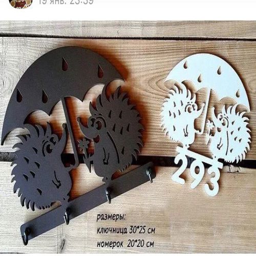 طرح پازل سه بعدی جوجه تیغی طرح آویز کلید برای برش لیزری - hedgehog key hanger 3d puzzle for laser cut ve - برای دستگاه CNC چوب و لیزر (سی ان سی)