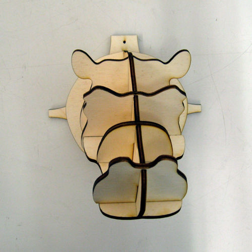 طرح دیوار تزئینی سر اسب اسب آهنی سر حیوان غنائم - hippo head wall decor animal head trophy - برای دستگاه CNC چوب و لیزر (سی ان سی)