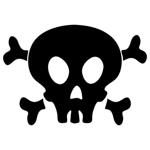 طرح جمجمه توخالی عروق استخوان - holloween skull cross bones - برای دستگاه CNC چوب و لیزر (سی ان سی)