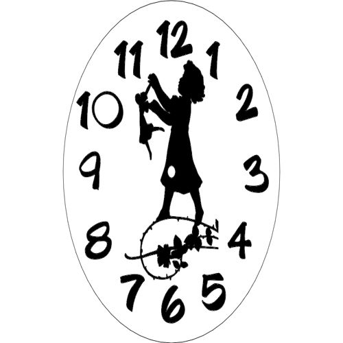 طرح ساعت پر ساعت ساعت - horloge fille clock - برای دستگاه CNC چوب و لیزر (سی ان سی)