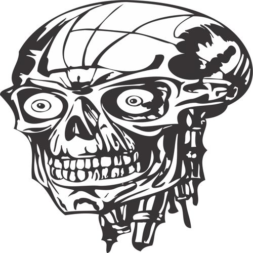 طرح ترسناک جمجمه آزاد - horror skull - برای دستگاه CNC چوب و لیزر (سی ان سی)