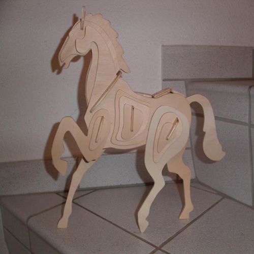 طرح اسب سه بعدی پازل - horse 3d puzzle - برای دستگاه CNC چوب و لیزر (سی ان سی)