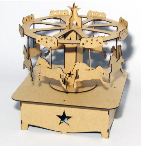 طرح چرخ و فلک اسب برای برش لیزری - horse carousel for laser cut ve - برای دستگاه CNC چوب و لیزر (سی ان سی)