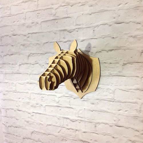 طرح تندیس سر اسب برای برش لیزری - horse head trophy for laser cut - برای دستگاه CNC چوب و لیزر (سی ان سی)