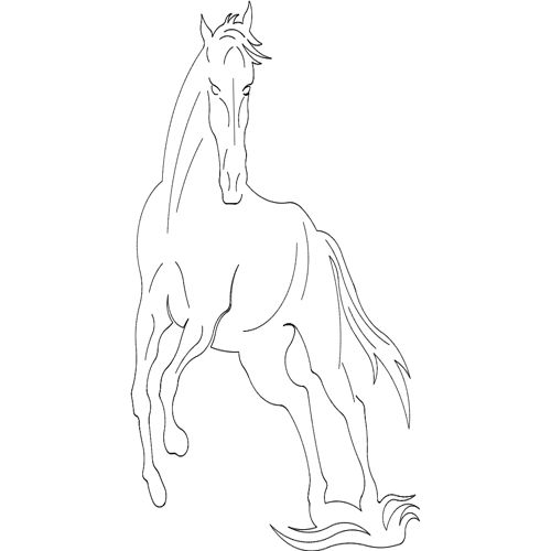 طرح پرش با اسب شبح - horse jumping silhouette - برای دستگاه CNC چوب و لیزر (سی ان سی)