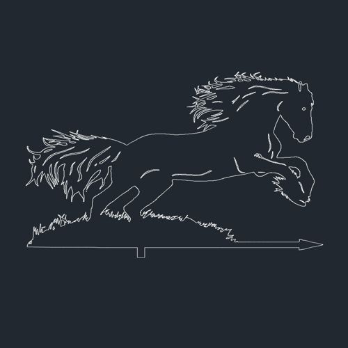 طرح بادنما اسب - horse weathervane - برای دستگاه CNC چوب و لیزر (سی ان سی)