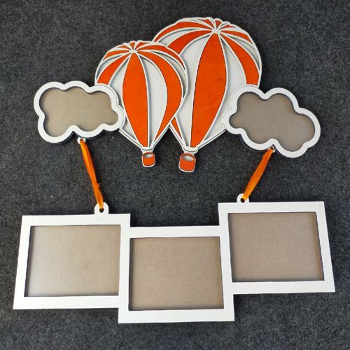 طرح قاب عکس با تم بادکنک هوای گرم برای برش لیزری - hot air balloon theme photo frames for laser cut ve - برای دستگاه CNC چوب و لیزر (سی ان سی)
