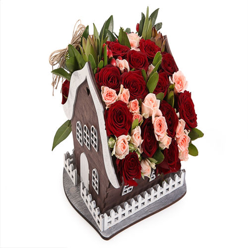 طرح خانه برای گل برای برش لیزری - house for flowers for laser cut ve - برای دستگاه CNC چوب و لیزر (سی ان سی)