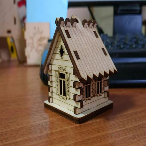 طرح قالب cnc خانه کلبه برای برش لیزر - house hut cnc template for laser cut ve - برای دستگاه CNC چوب و لیزر (سی ان سی)