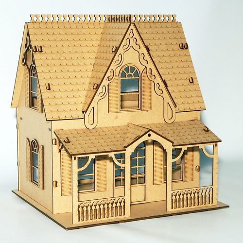 طرح خانه برش لیزری سه بعدی پازل - house laser cut 3d puzzle ve - برای دستگاه CNC چوب و لیزر (سی ان سی)